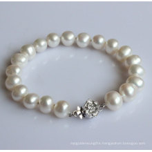 8-9mm Classic Round Freshwater Pearl Bracelet (EB1543-1)